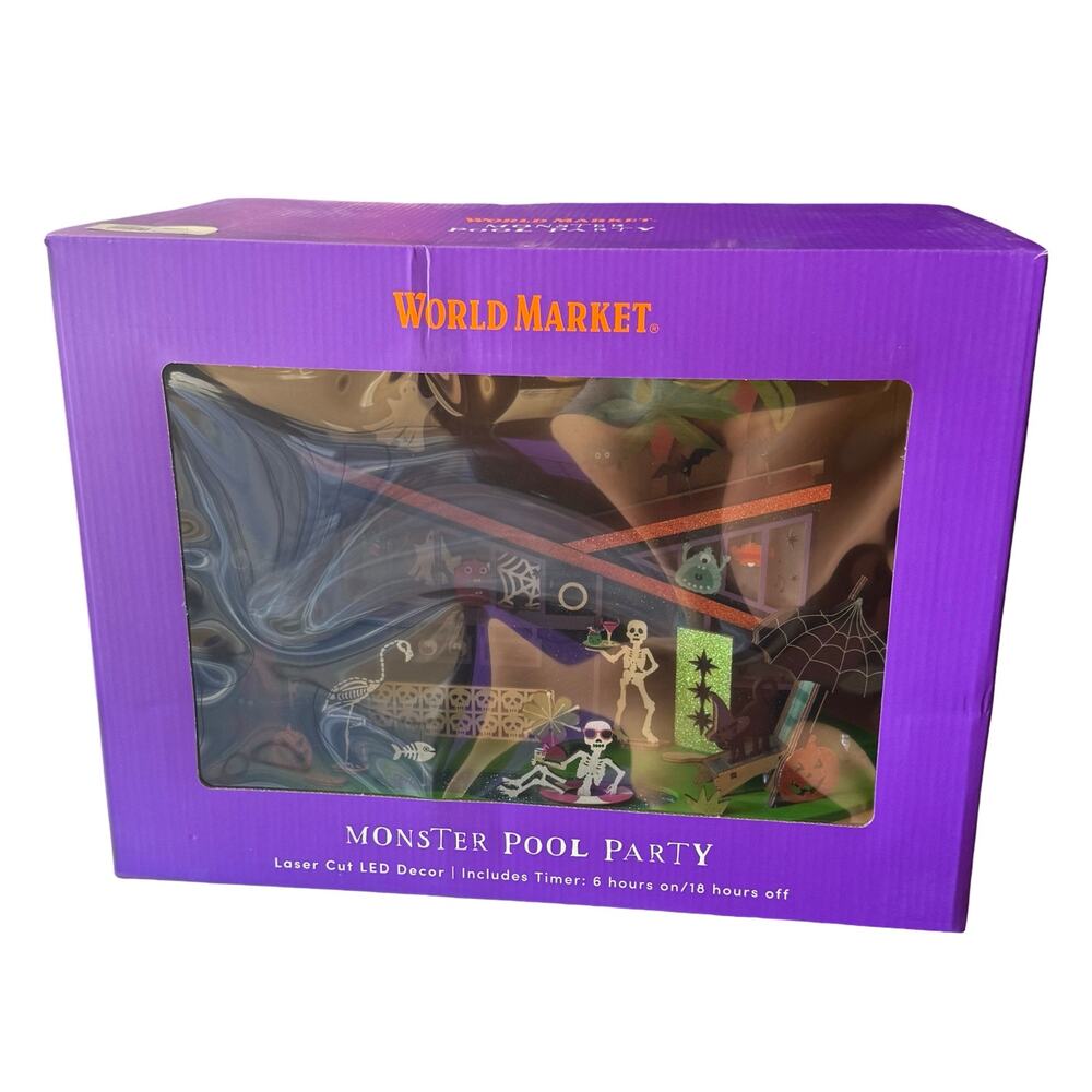 Mid Century Halloween House Large Party Laser Cut Wood Light Up LED Decor NEW - Picture 4 of 4